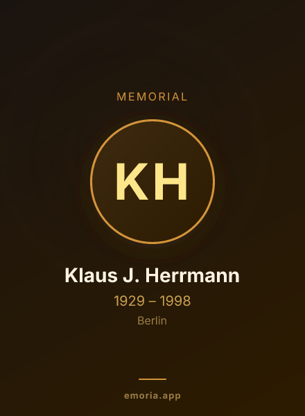 Memorial portrait of Klaus J. Herrmann