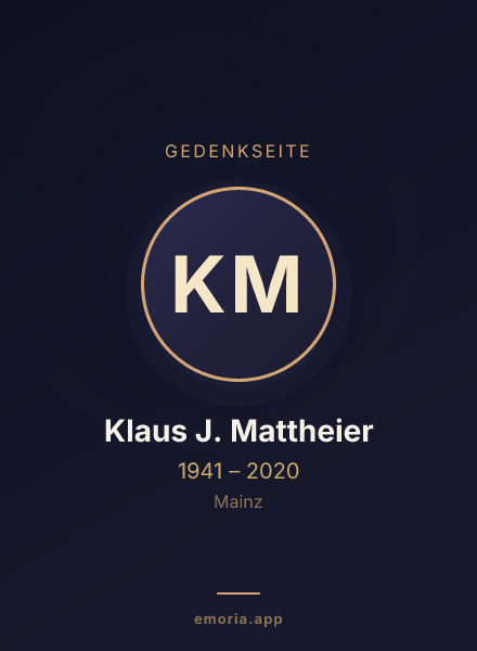 Gedenkportrait von Klaus J. Mattheier