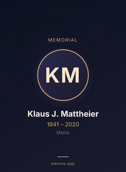 Memorial portrait of Klaus J. Mattheier