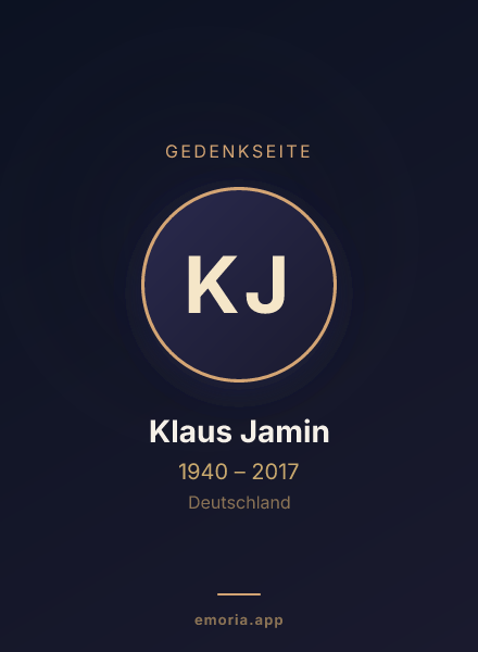 Gedenkportrait von Klaus Jamin