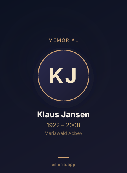 Memorial portrait of Klaus Jansen