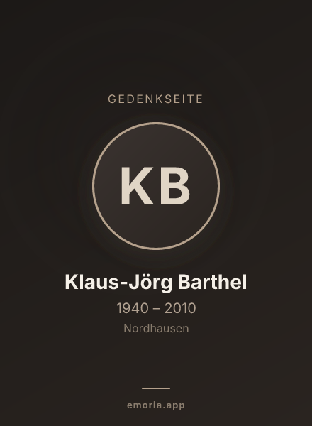 Gedenkportrait von Klaus-Jörg Barthel