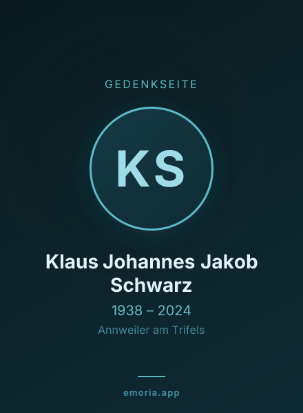 Gedenkportrait von Klaus Johannes Jakob Schwarz