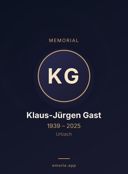 Memorial portrait of Klaus-Jürgen Gast