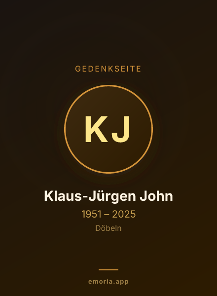 Gedenkportrait von Klaus-Jürgen John