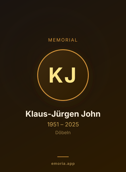 Memorial portrait of Klaus-Jürgen John