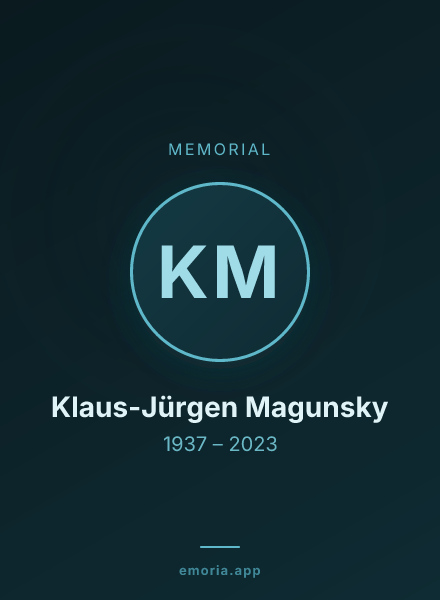 Memorial portrait of Klaus-Jürgen Magunsky