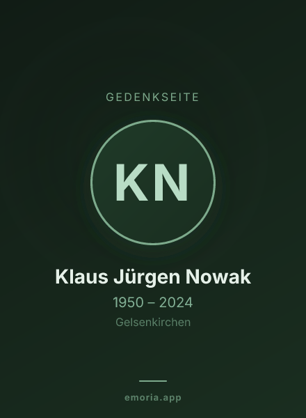 Gedenkportrait von Klaus Jürgen Nowak