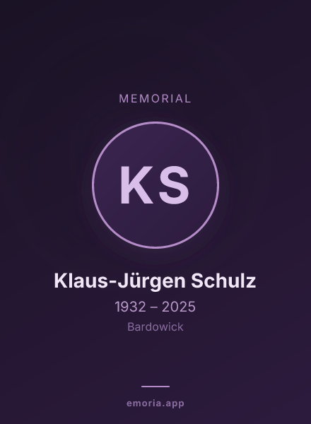 Memorial portrait of Klaus-Jürgen Schulz