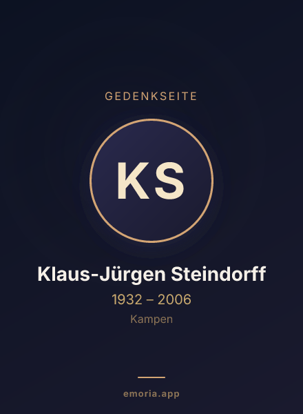 Gedenkportrait von Klaus-Jürgen Steindorff