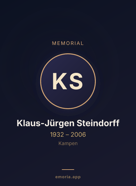 Memorial portrait of Klaus-Jürgen Steindorff