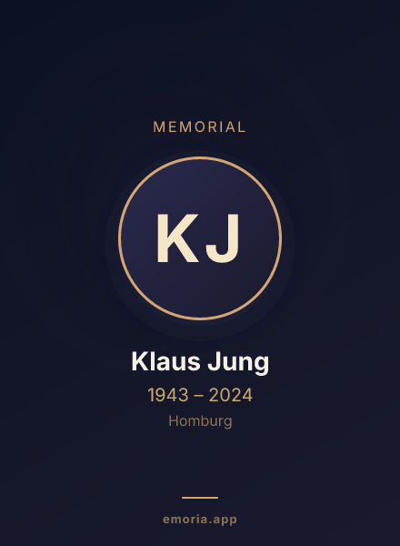 Memorial portrait of Klaus Jung