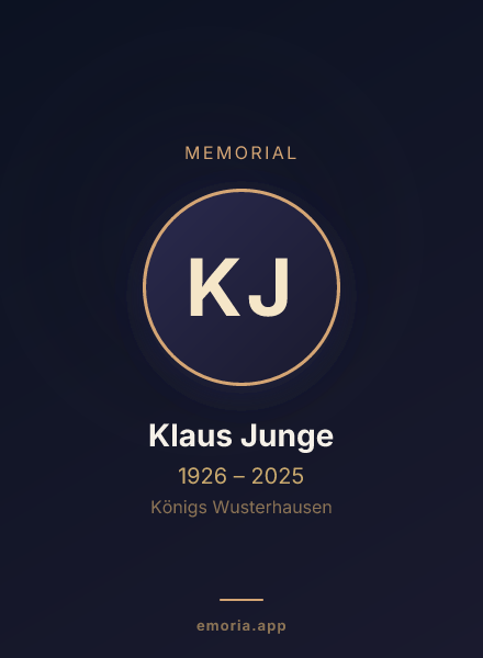 Memorial portrait of Klaus Junge