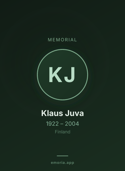 Memorial portrait of Klaus Juva