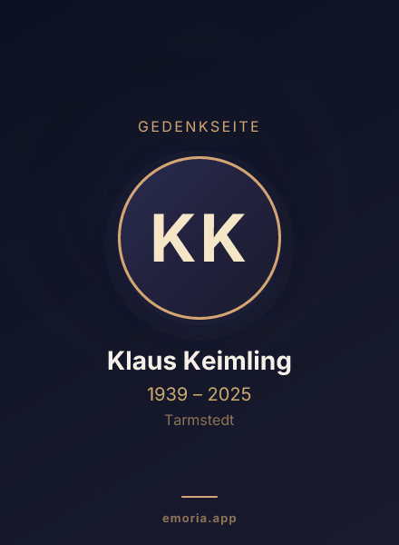 Gedenkportrait von Klaus Keimling