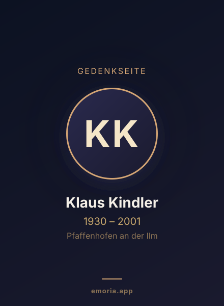 Gedenkportrait von Klaus Kindler