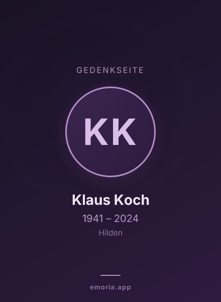 Gedenkportrait von Klaus Koch