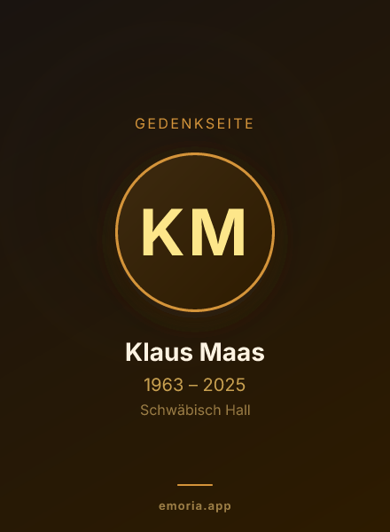 Gedenkportrait von Klaus Maas