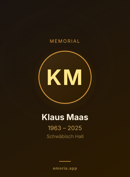 Memorial portrait of Klaus Maas