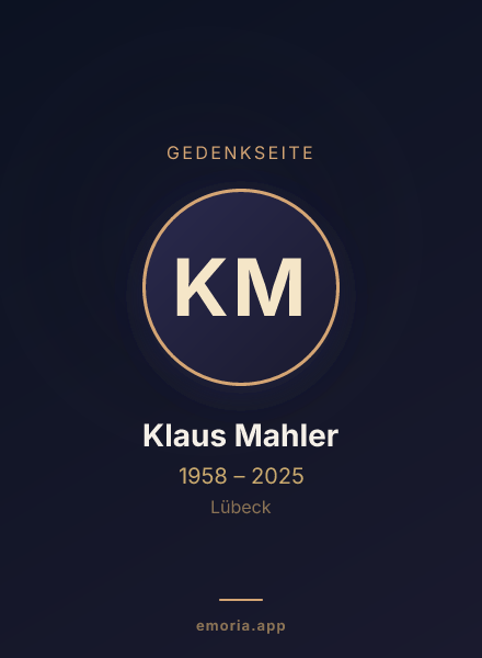 Gedenkportrait von Klaus Mahler