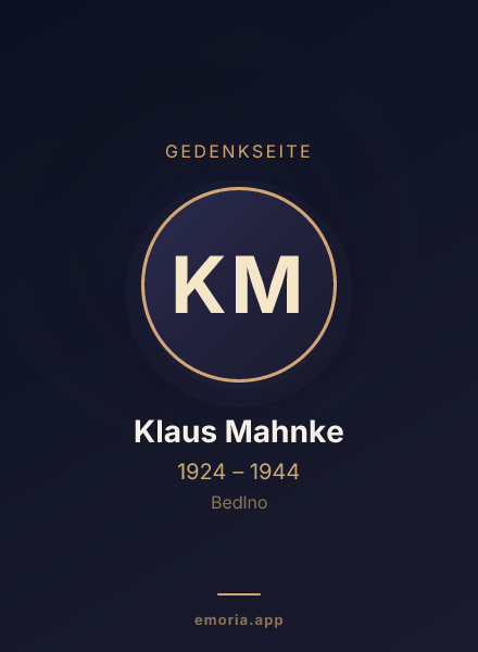 Gedenkportrait von Klaus Mahnke
