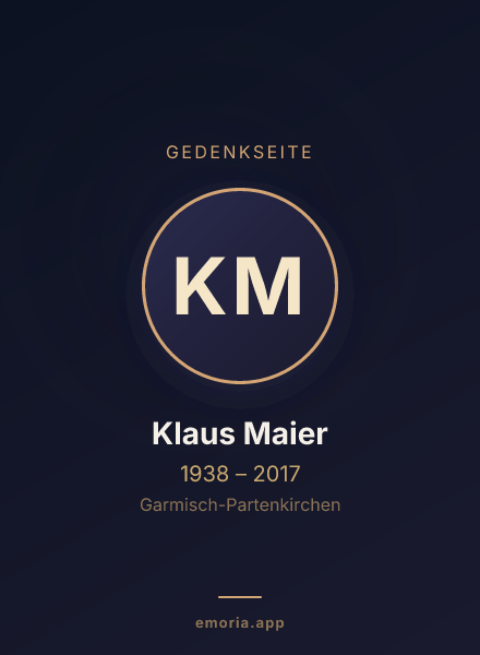 Gedenkportrait von Klaus Maier