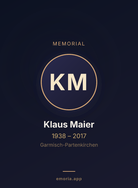 Memorial portrait of Klaus Maier