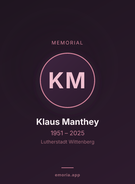 Memorial portrait of Klaus Manthey