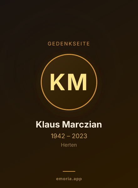 Gedenkportrait von Klaus Marczian