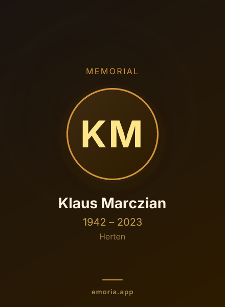 Memorial portrait of Klaus Marczian