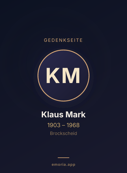 Gedenkportrait von Klaus Mark