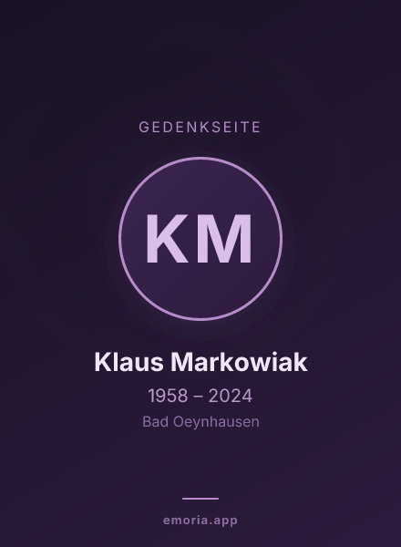 Gedenkportrait von Klaus Markowiak