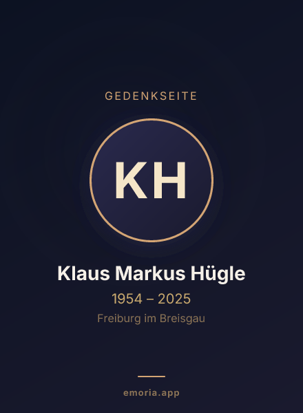 Gedenkportrait von Klaus Markus Hügle
