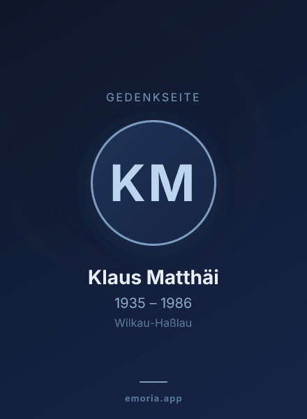 Gedenkportrait von Klaus Matthäi