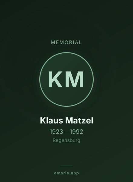 Memorial portrait of Klaus Matzel