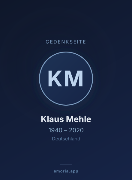 Gedenkportrait von Klaus Mehle