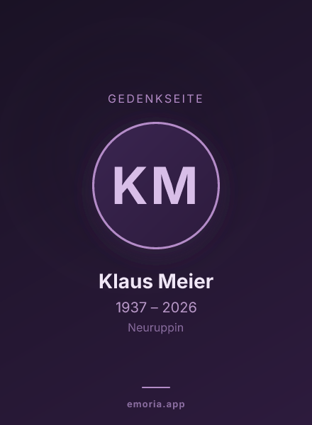 Gedenkportrait von Klaus Meier