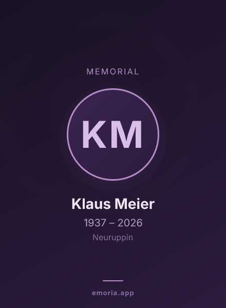 Memorial portrait of Klaus Meier