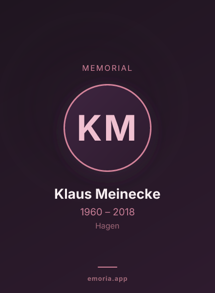 Memorial portrait of Klaus Meinecke