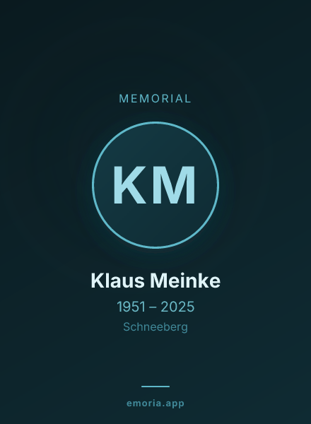 Memorial portrait of Klaus Meinke