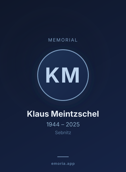Memorial portrait of Klaus Meintzschel