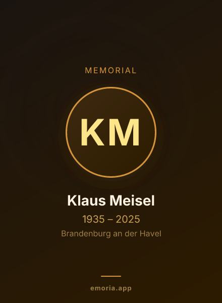 Memorial portrait of Klaus Meisel