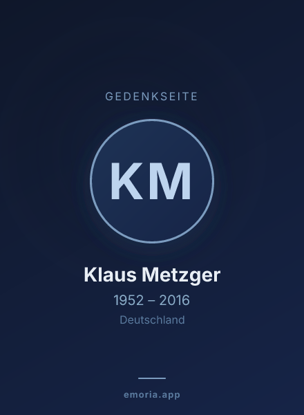 Gedenkportrait von Klaus Metzger