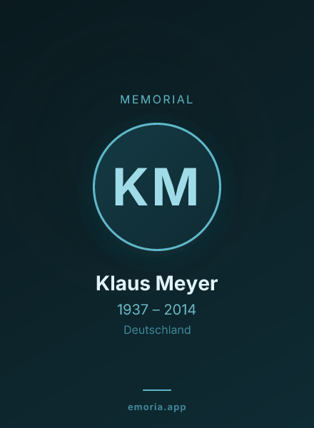 Memorial portrait of Klaus Meyer