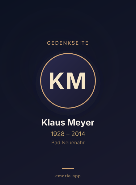 Gedenkportrait von Klaus Meyer