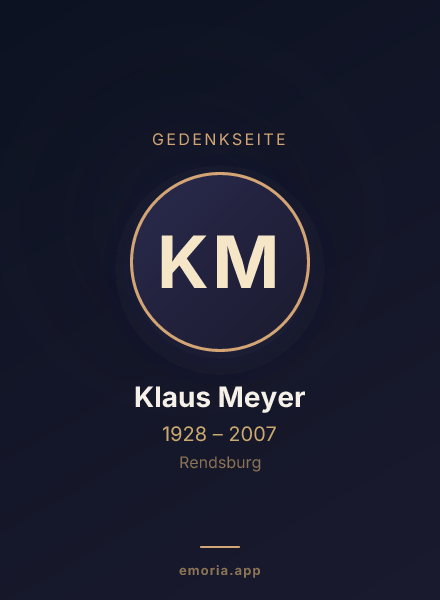 Gedenkportrait von Klaus Meyer