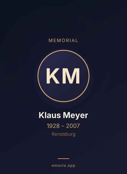 Memorial portrait of Klaus Meyer