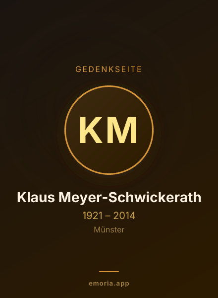 Gedenkportrait von Klaus Meyer-Schwickerath