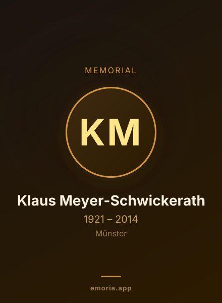 Memorial portrait of Klaus Meyer-Schwickerath