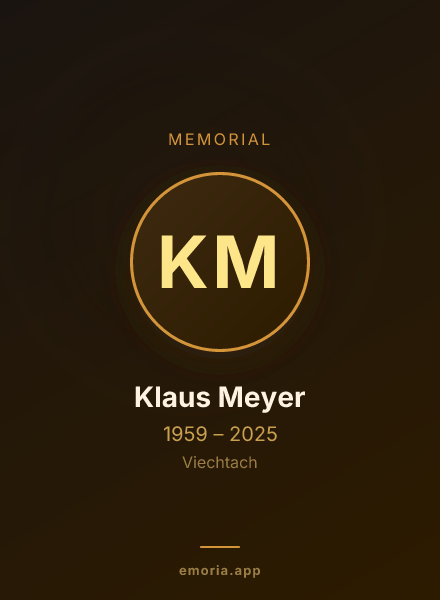 Memorial portrait of Klaus Meyer